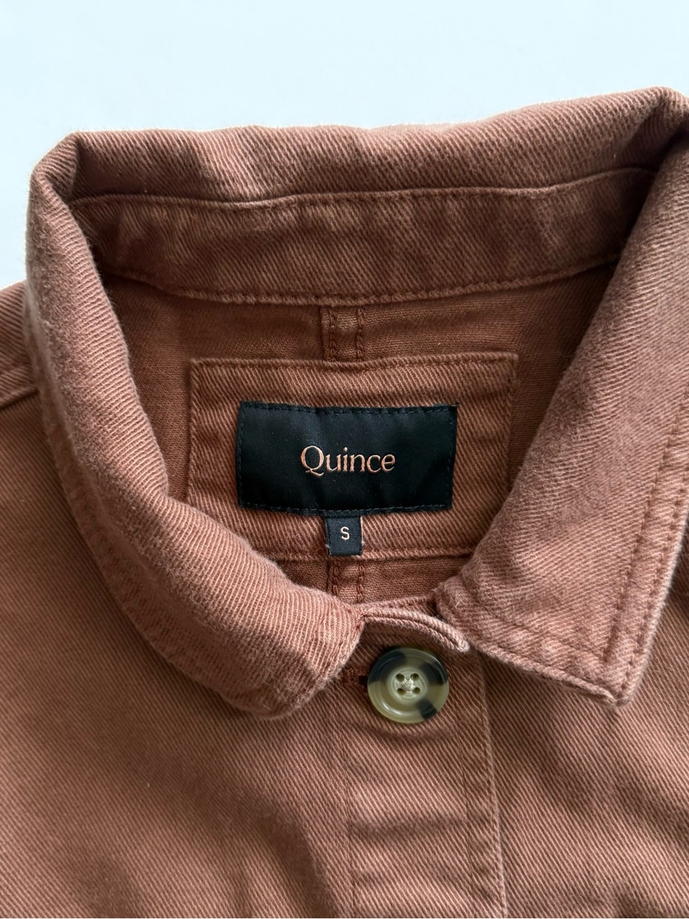 Quince Women's Organic Comfort Stretch Chore Jacket Rust Small S NWOT - Picture 10 of 13